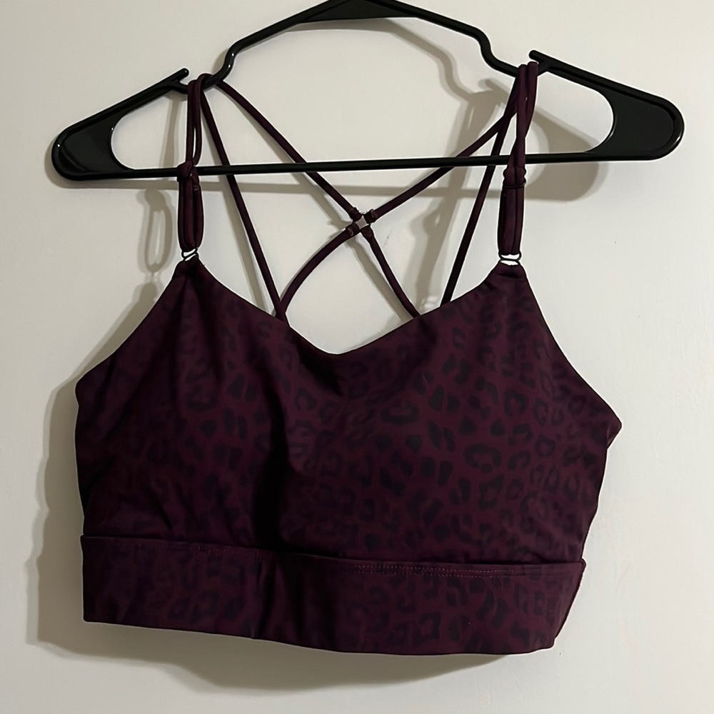 Vie Active Purple Padded Cheetah Sports Bra